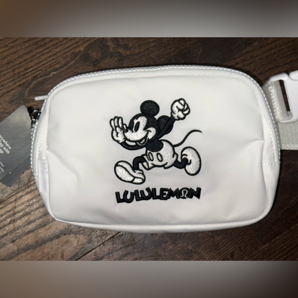 lululemon White Crossbody Bag with Black OG Mickey Mouse Embroidery. RARE. NWT. - Picture 1 of 4
